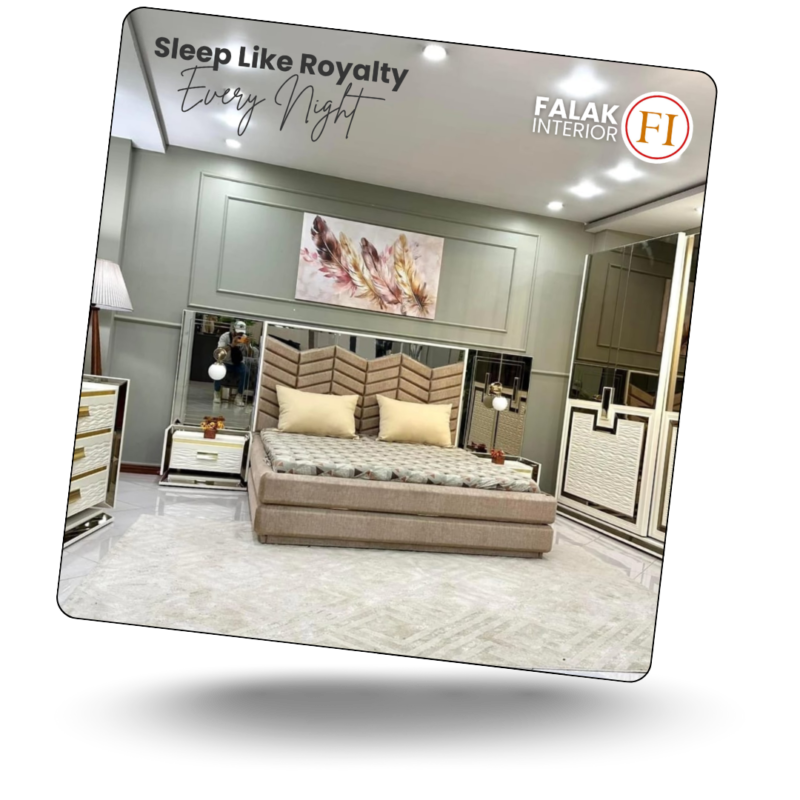 Modren Bed Set With Mirrors