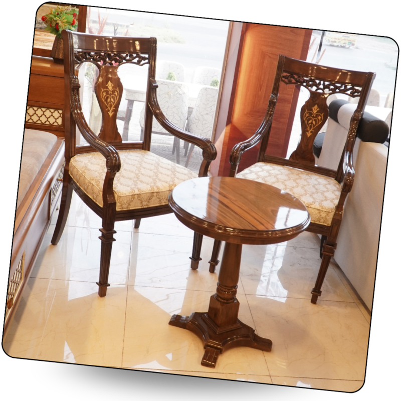 Antique Style Wooden Chairs and Table